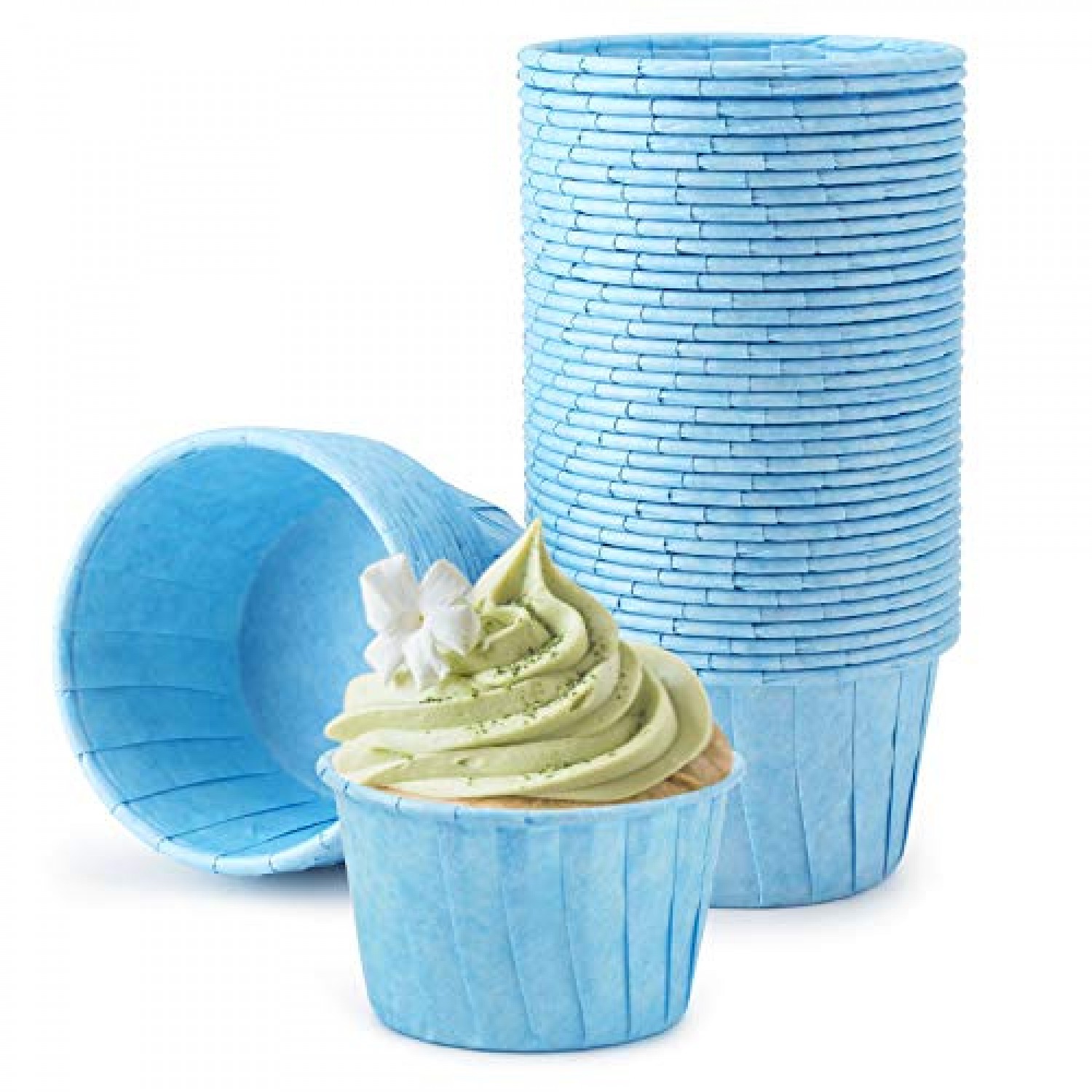 Light Blue Mini Cupcake Liners  Light Blue Midi Baking Cups, Greaseproof  Wrappers Bulk - Sweets & Treats™