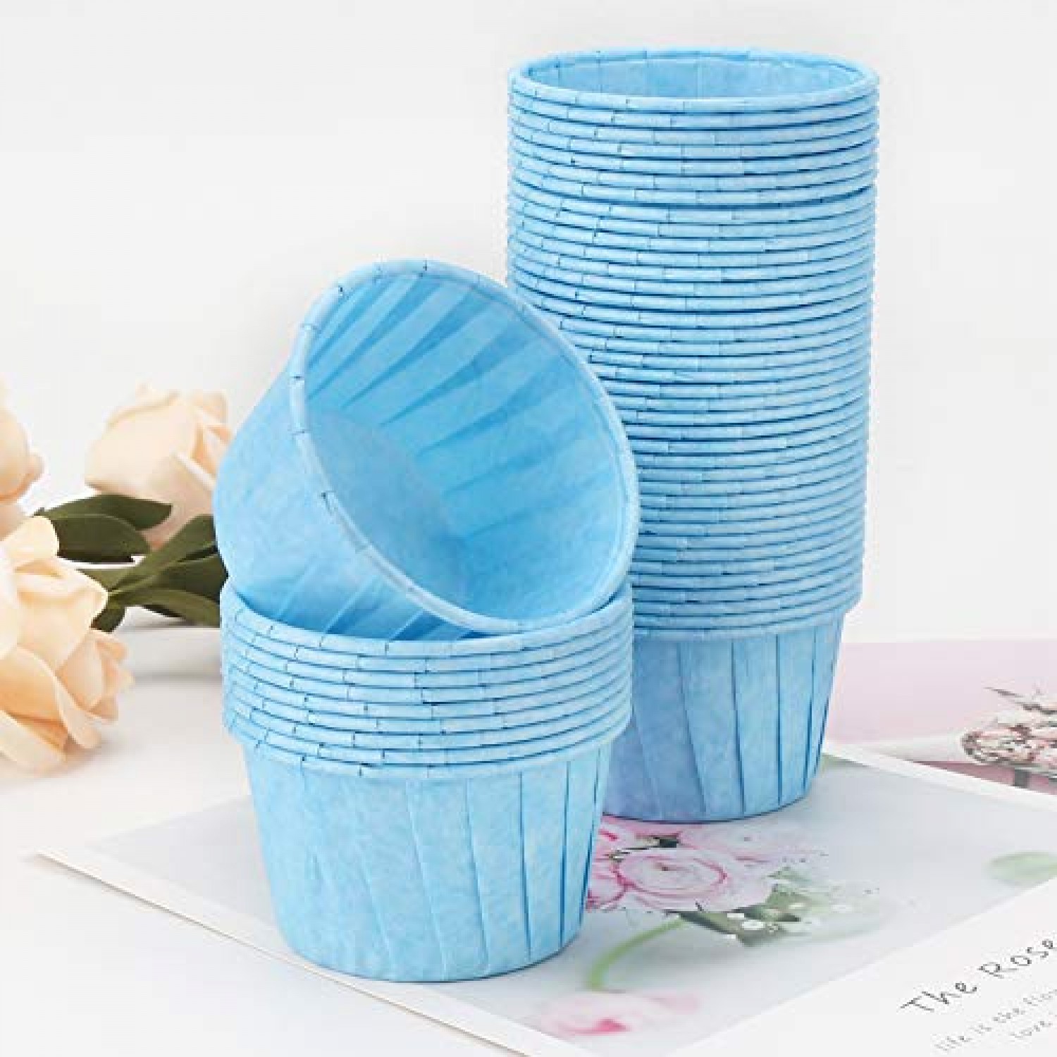 50pcs Cupcake Liners Blue