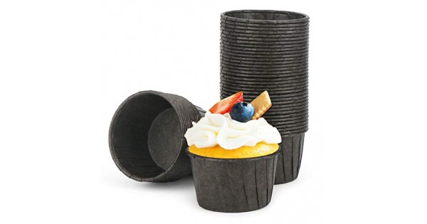 50pcs Cupcake Liners Black