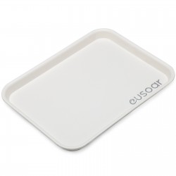 EUSOAR 1Pack Plastic 13.7" x 10.6" Large White Serving Tray- Reusable Rectangle Serving Platters for Cookie, Muffin Cake , Snack, Dessert, Fruit Party Food Display 