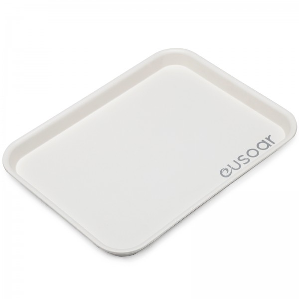EUSOAR 1Pack Plastic 13.7" x 10.6" Large White Serving Tray- Reusable Rectangle Serving Platters for Cookie, Muffin Cake , Snack, Dessert, Fruit Party Food Display 