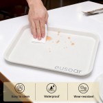 EUSOAR 1Pack Plastic 13.7" x 10.6" Large White Serving Tray- Reusable Rectangle Serving Platters for Cookie, Muffin Cake , Snack, Dessert, Fruit Party Food Display 