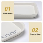 EUSOAR 1Pack Plastic 13.7" x 10.6" Large White Serving Tray- Reusable Rectangle Serving Platters for Cookie, Muffin Cake , Snack, Dessert, Fruit Party Food Display 
