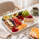 EUSOAR 1Pack Plastic 13.7" x 10.6" Large White Serving Tray- Reusable Rectangle Serving Platters for Cookie, Muffin Cake , Snack, Dessert, Fruit Party Food Display 