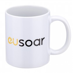 EUSOAR 12 oz Porcelain Mug with Handle Coffee Tea Milk Water Cup Gift for Men Women Office Work Home Use-White