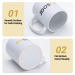 EUSOAR 12 oz Porcelain Mug with Handle Coffee Tea Milk Water Cup Gift for Men Women Office Work Home Use-White EUSOAR 12 oz Porcelain Mug with Handle Coffee Tea Milk Water Cup Gift for Men Women Office Work Home Use-White
