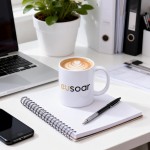 EUSOAR 12 oz Porcelain Mug with Handle Coffee Tea Milk Water Cup Gift for Men Women Office Work Home Use-White EUSOAR 12 oz Porcelain Mug with Handle Coffee Tea Milk Water Cup Gift for Men Women Office Work Home Use-White